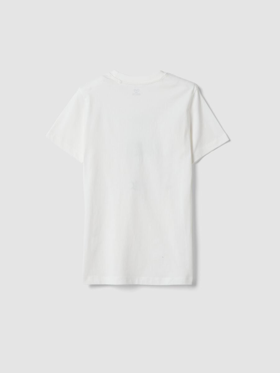 White pure cotton regular-fit boys&rsquo; T-shirt with prints_4