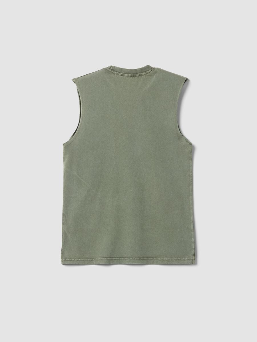 Green pure cotton vest top_1