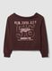 Felpa marrone in misto cotone con scollo ampio regular fit_4