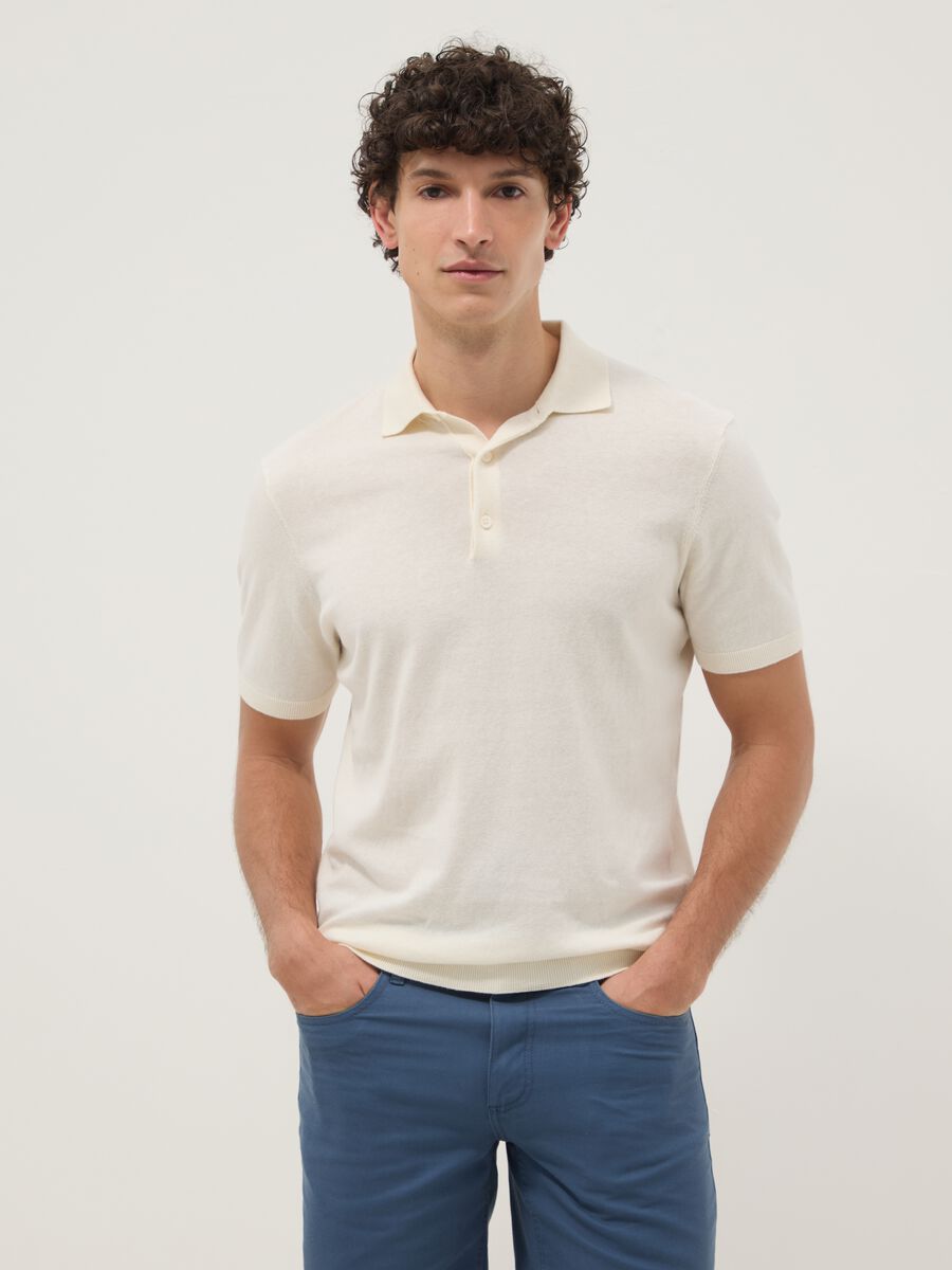 White pure cotton regular fit polo_1