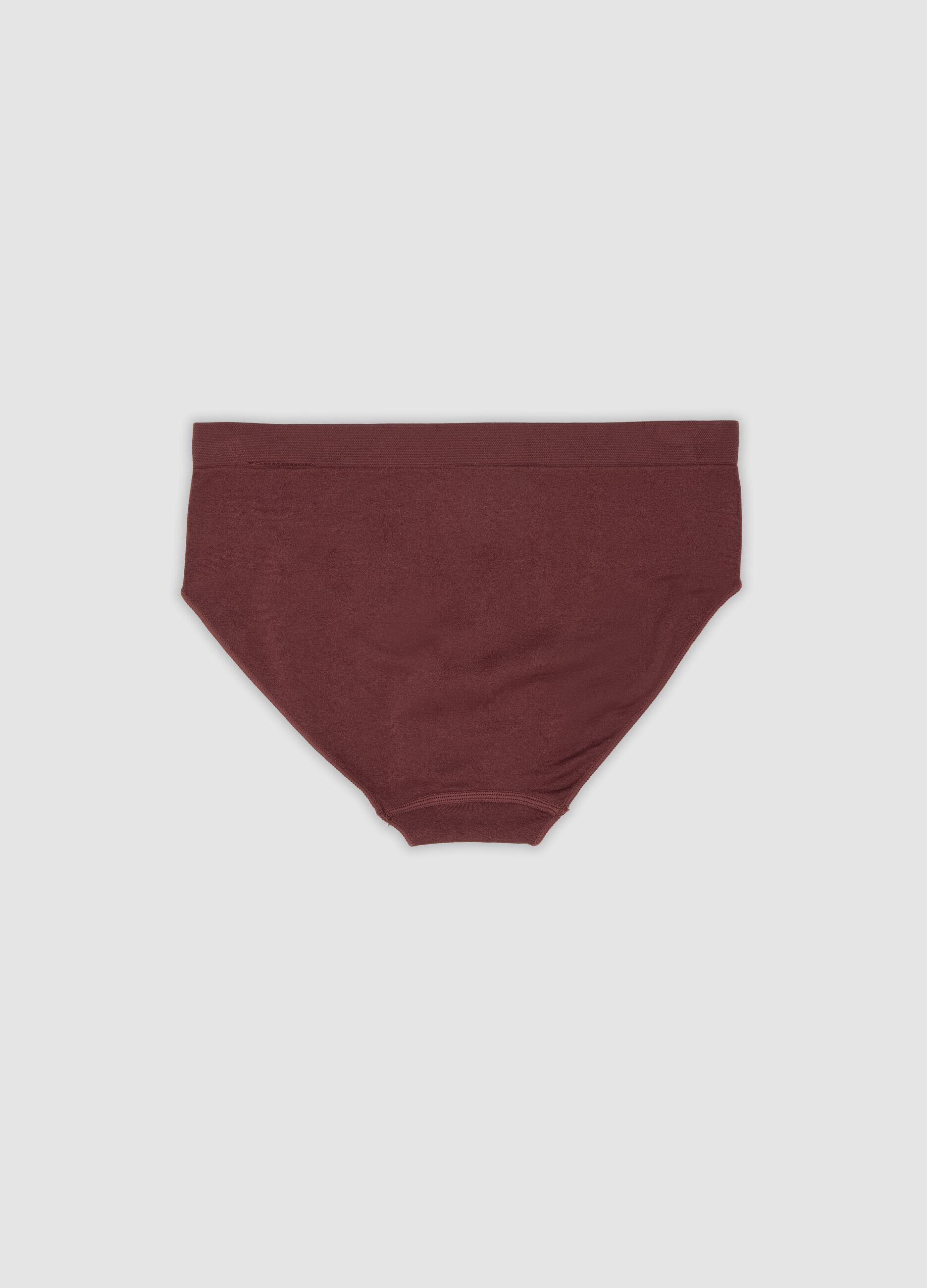 Brown stretch microfibre briefs