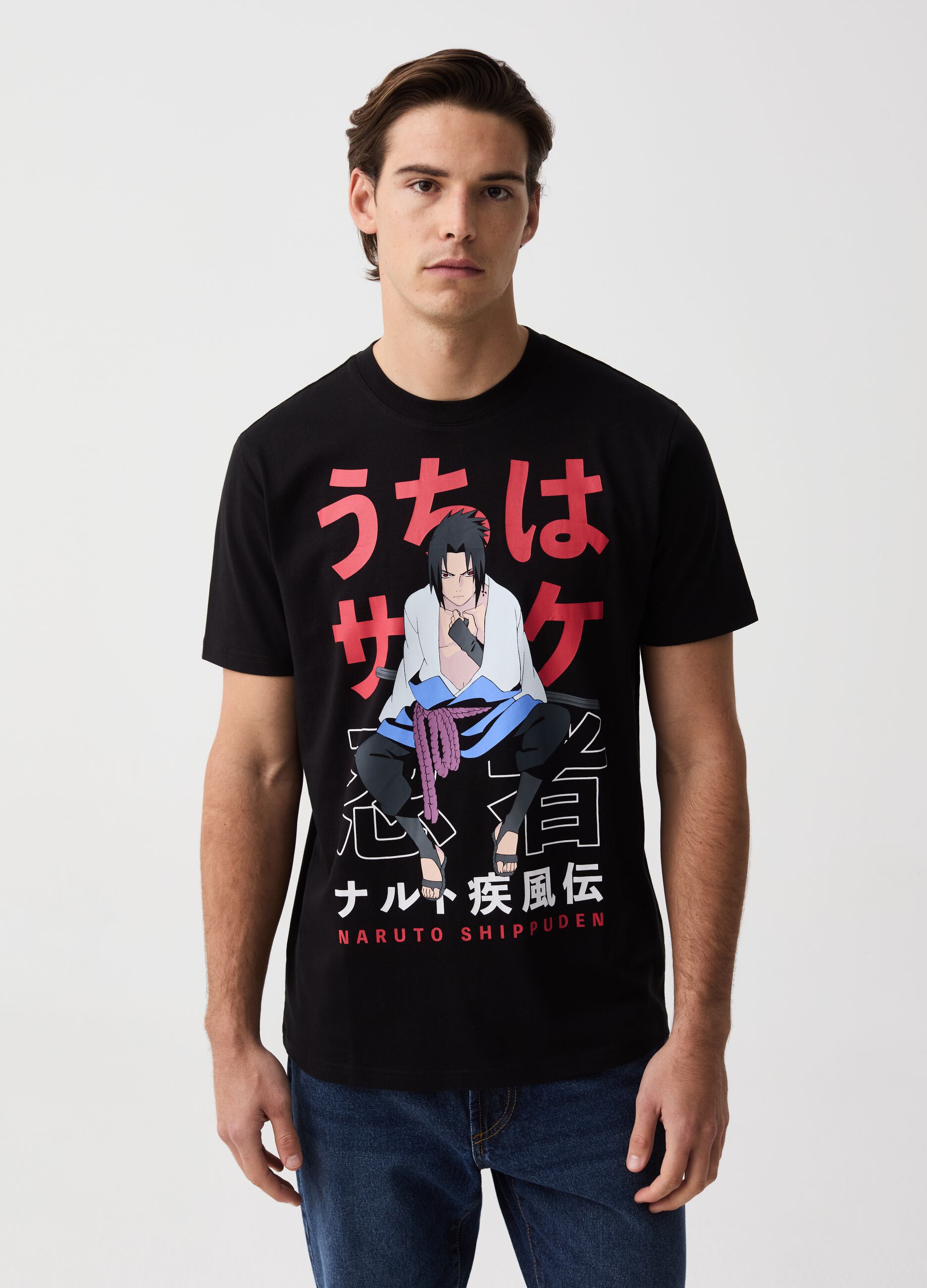 T-shirt con maxi stampa Naruto Shippuden