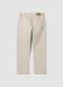 Beige Straight-Fit-Jeans aus reinem Baumwolltwill_6