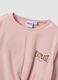 T-shirt rosa in cotone elasticizzato con nodo frontale e stampa per bambina_2