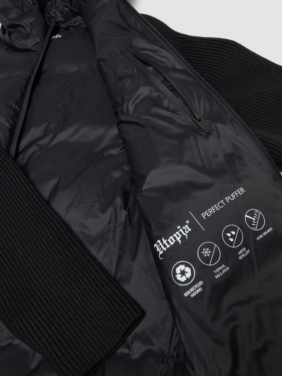 Black Padded Knit Jacket_6