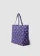 Blue pure cotton beach bag with red polka dots_1