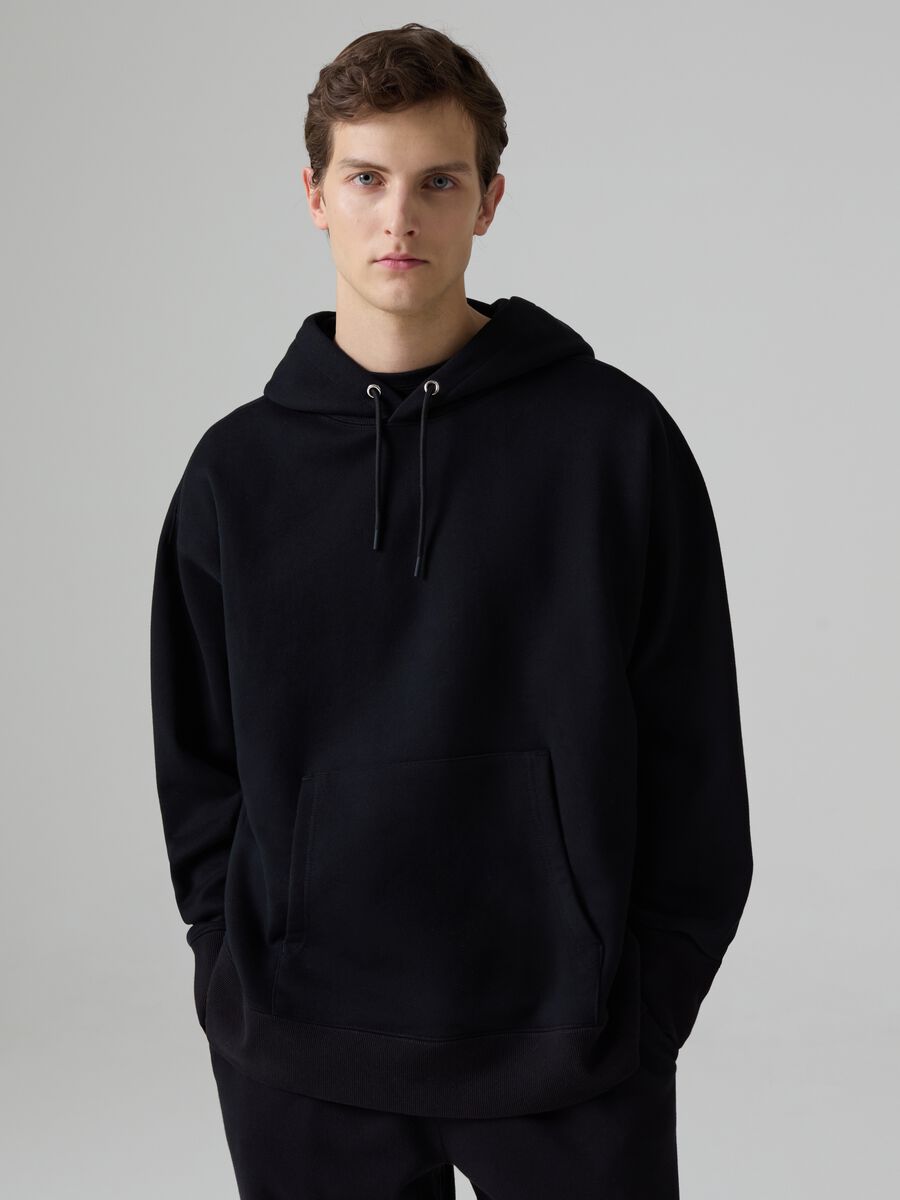 Selection oversized sweatshirt with hood and pocket_0