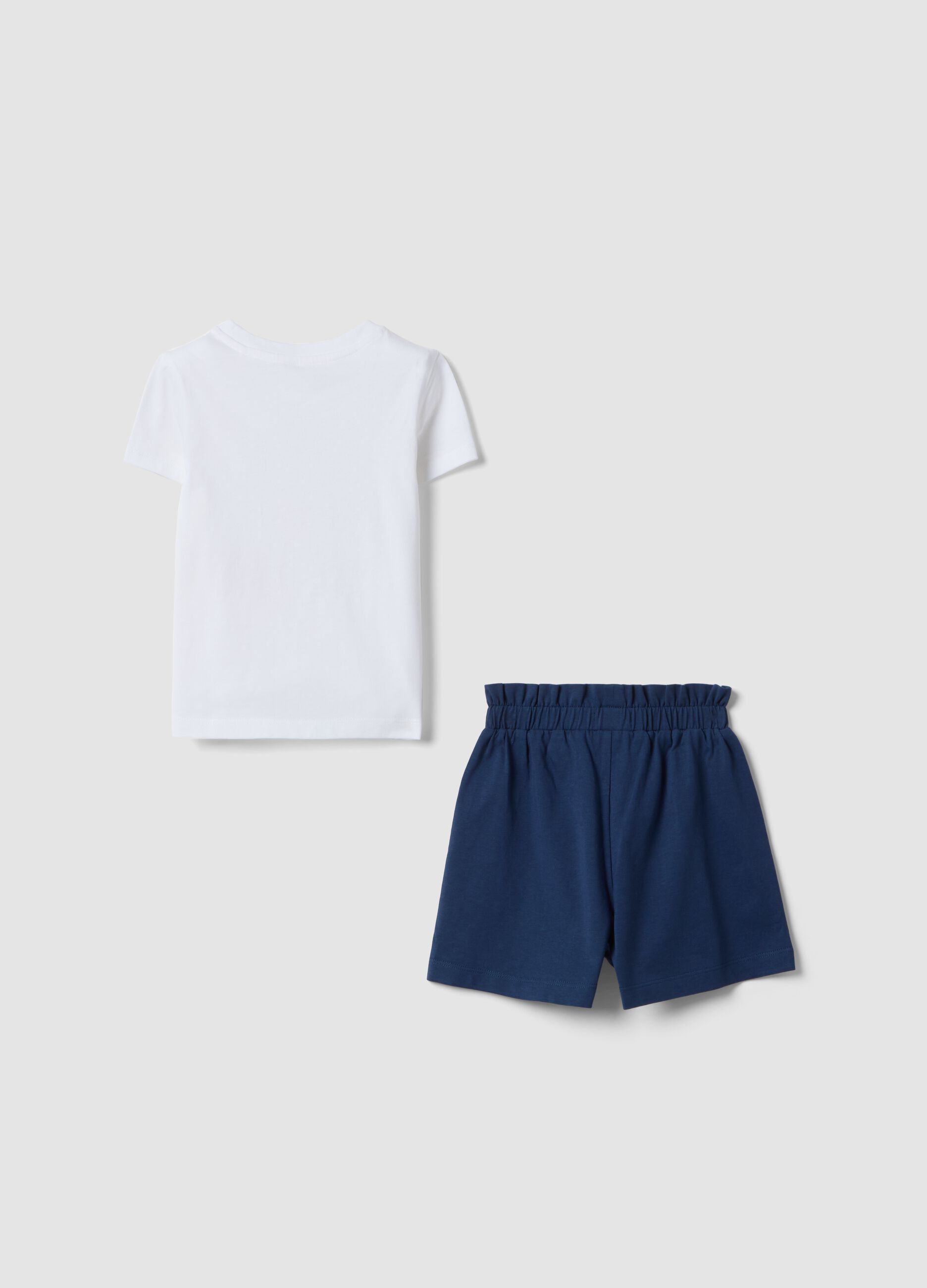 Conjunto de camisa e cal&ccedil;&otilde;es multicolor de algod&atilde;o puro para menina com corte regular