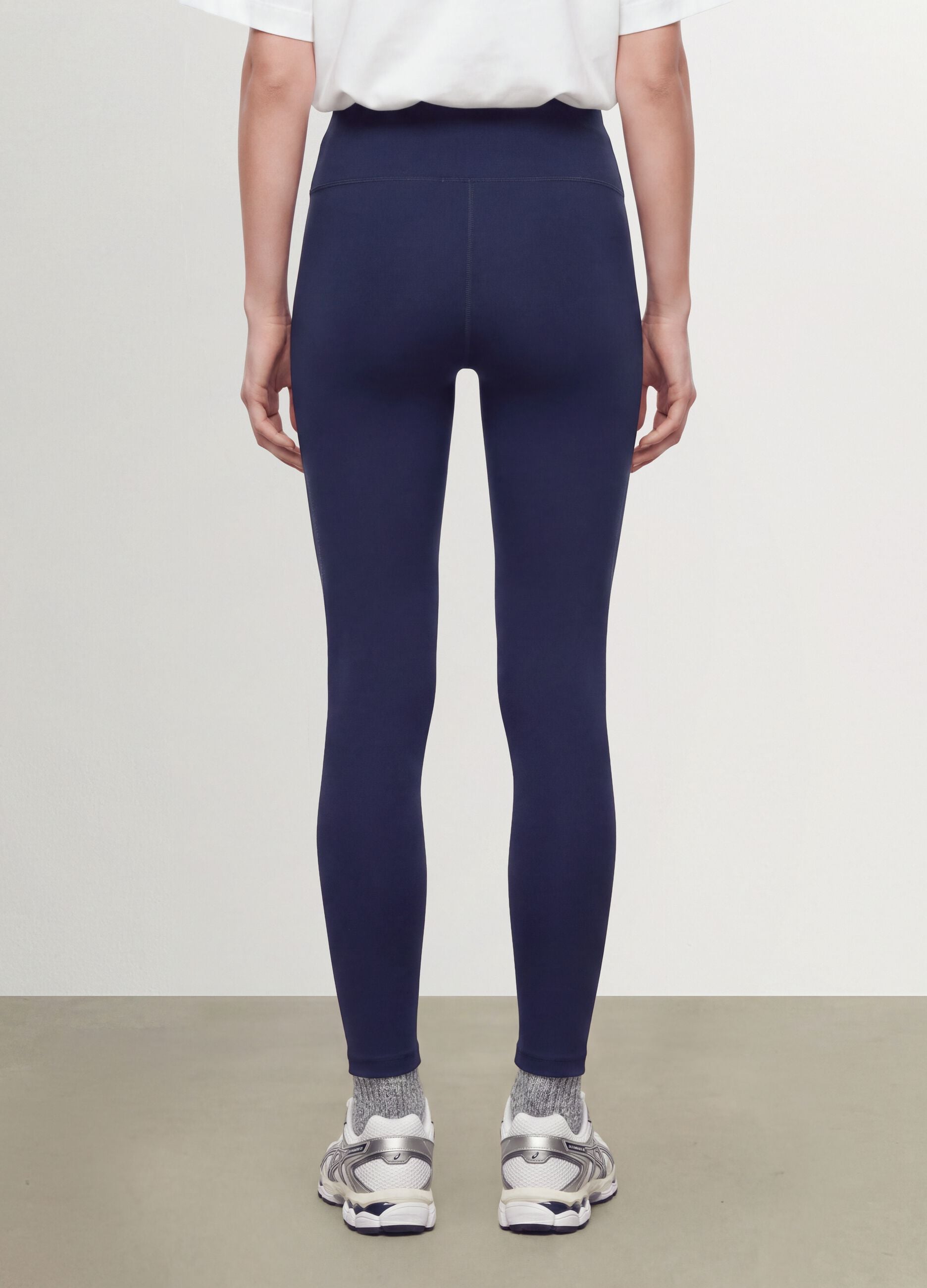 Blaue Slim Fit Stretch-Baumwoll-Leggings