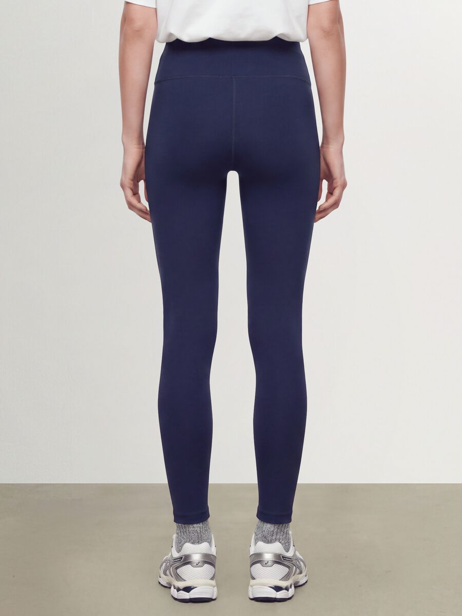 Blue Slim Fit Stretch Cotton Leggings_2