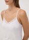 White stretch viscose camisole with deep V-neck lace trim_2