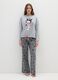 Grey cotton pyjamas with comic print_0