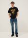 Schwarzes T-Shirt mit Print aus reiner Baumwolle, Regular Fit_1