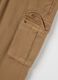 Brown stretch cotton slim fit cargo trousers_5