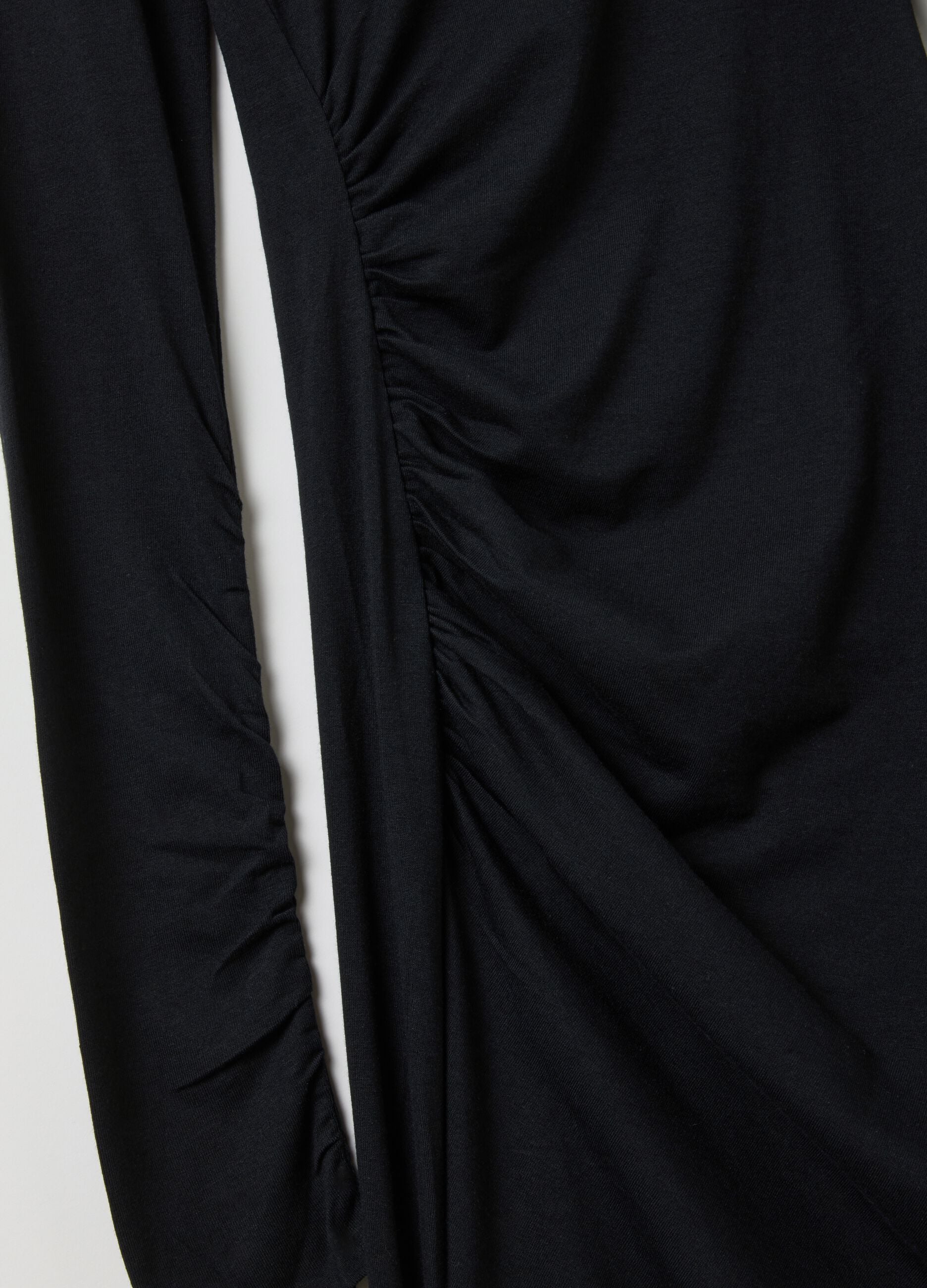 Black Mock-Neck Mini Dress