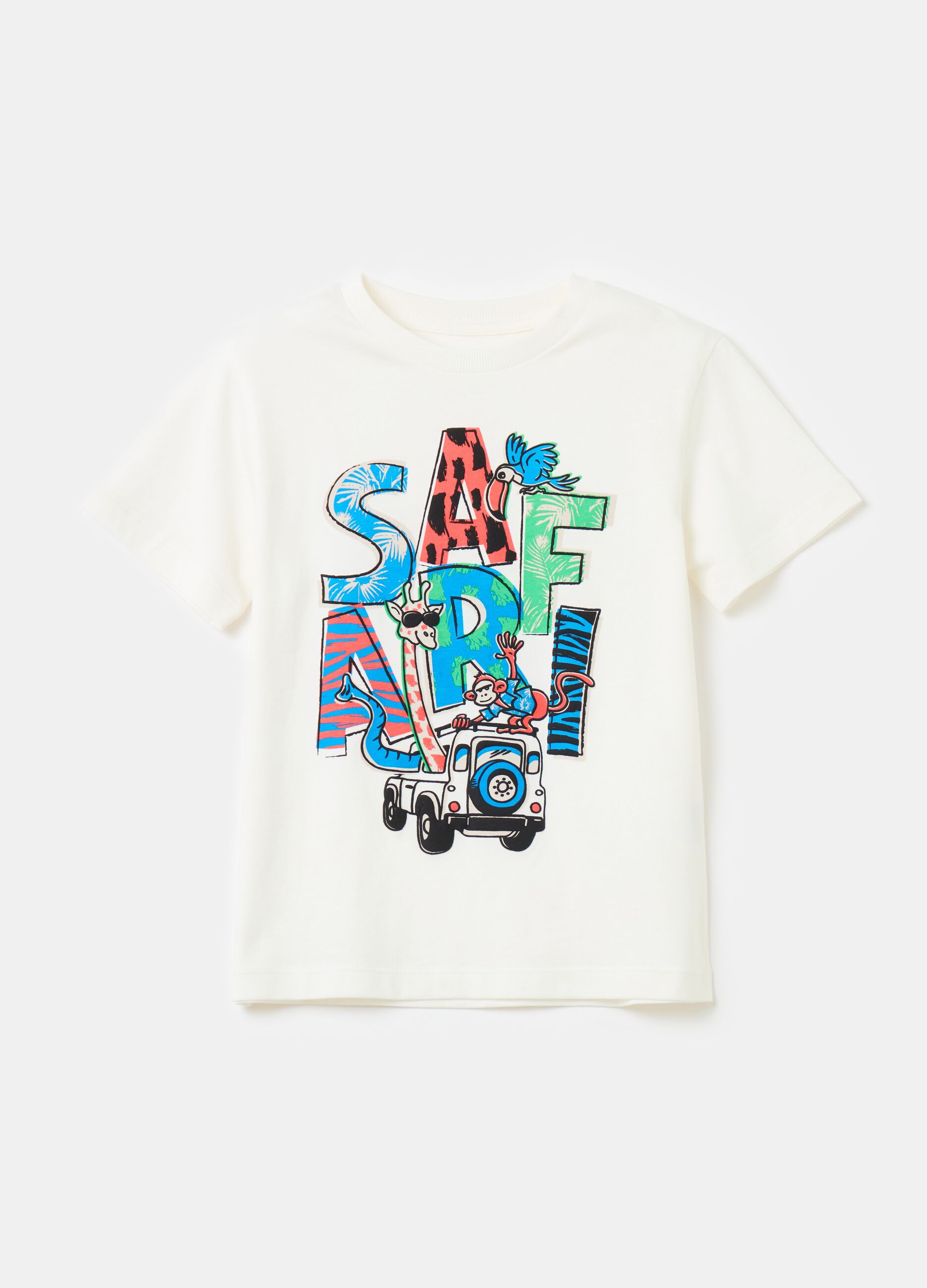Camiseta de algodón con estampado safari