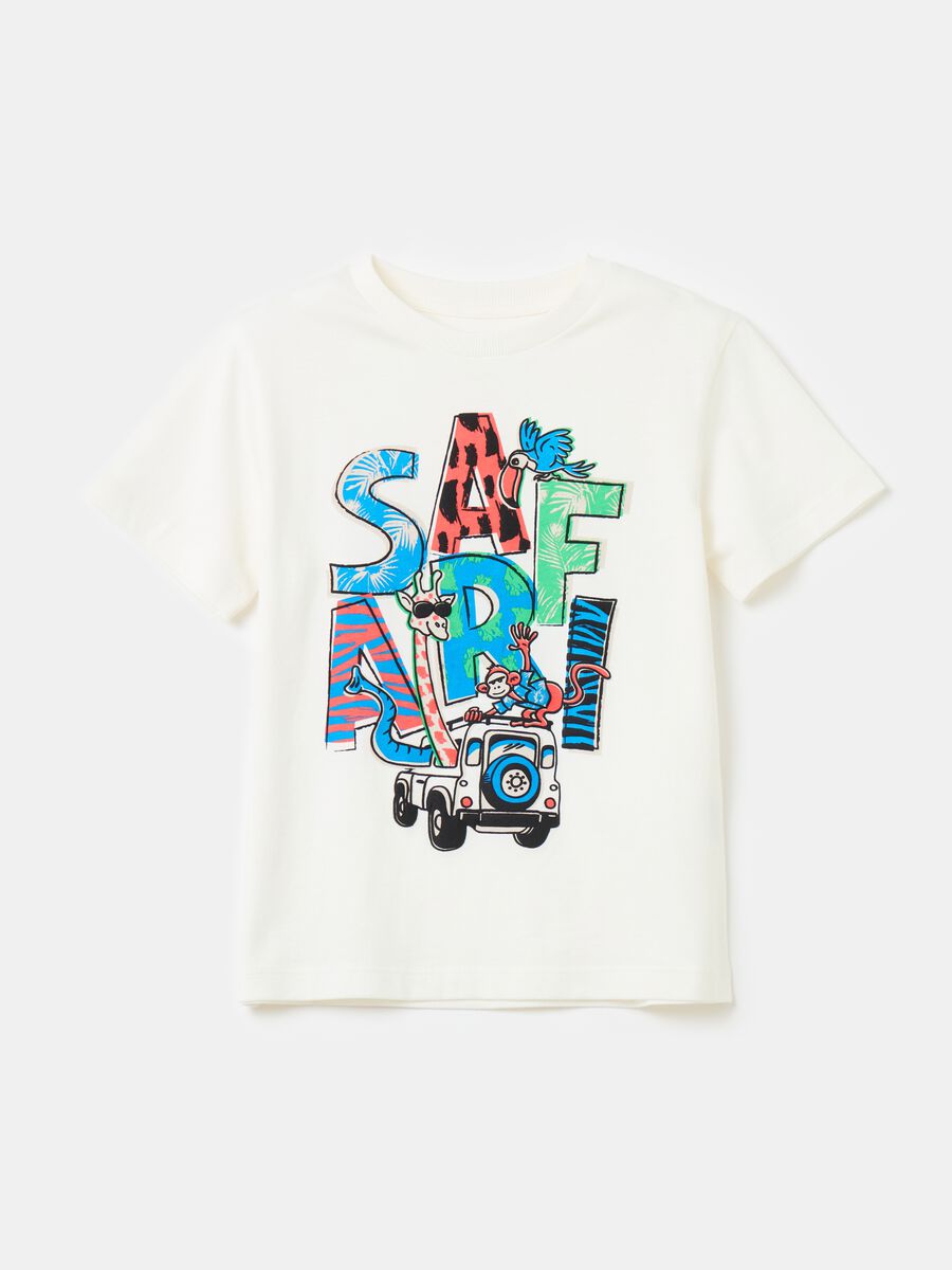 Camiseta de algodón con estampado safari_0