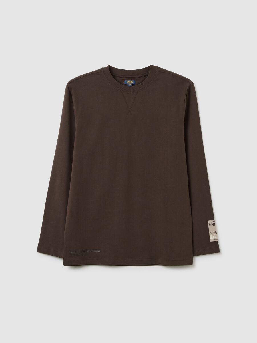 Boys' brown pure cotton over-fit T-shirt_3