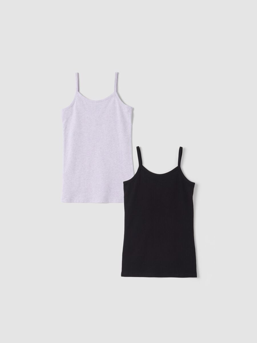 2-pack black and lilac purple organic cotton crew-neck vests_1