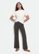 Grey flare trousers in stretch cotton_0