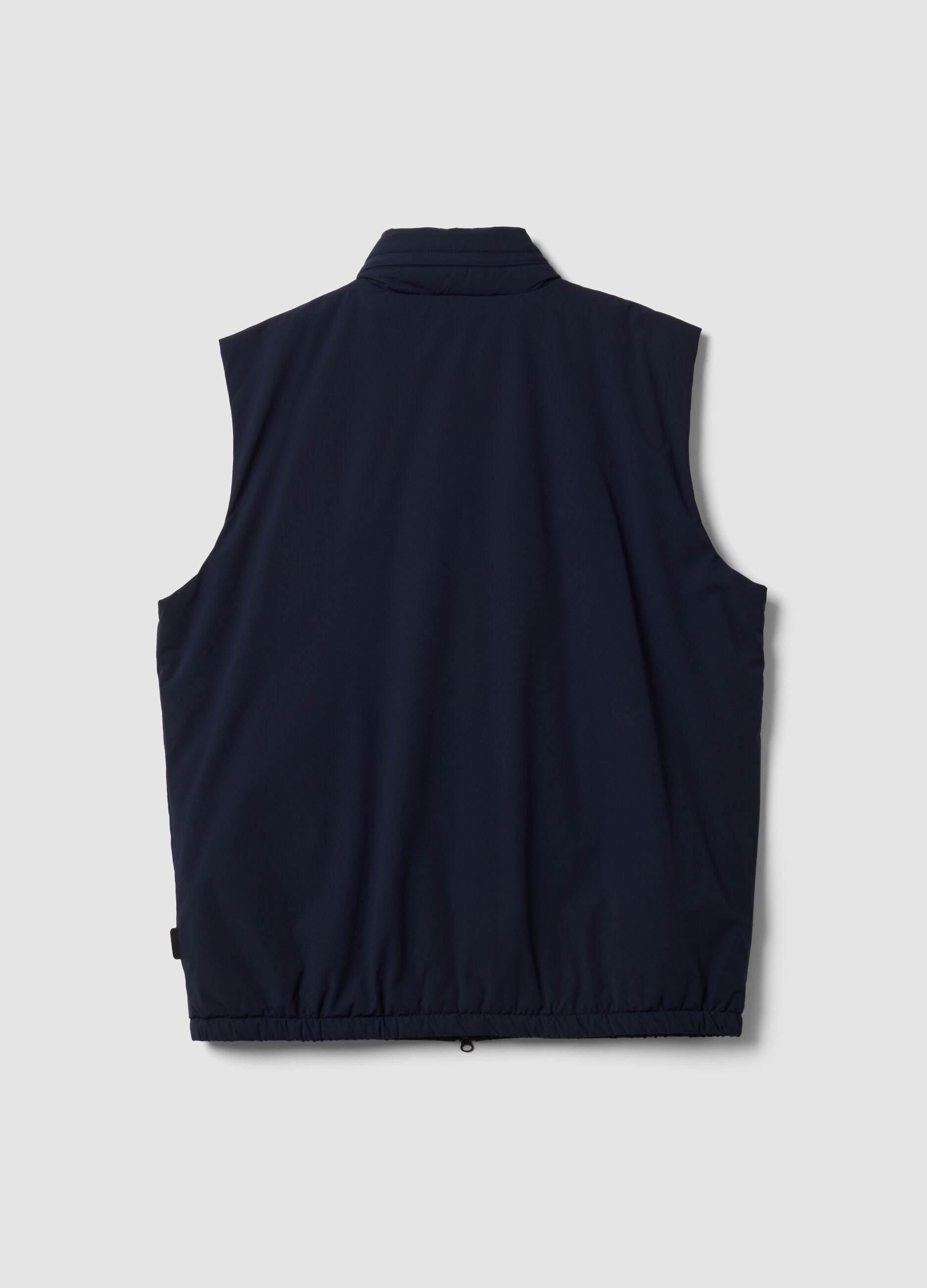 Blue stretch-fabric gilet with zip