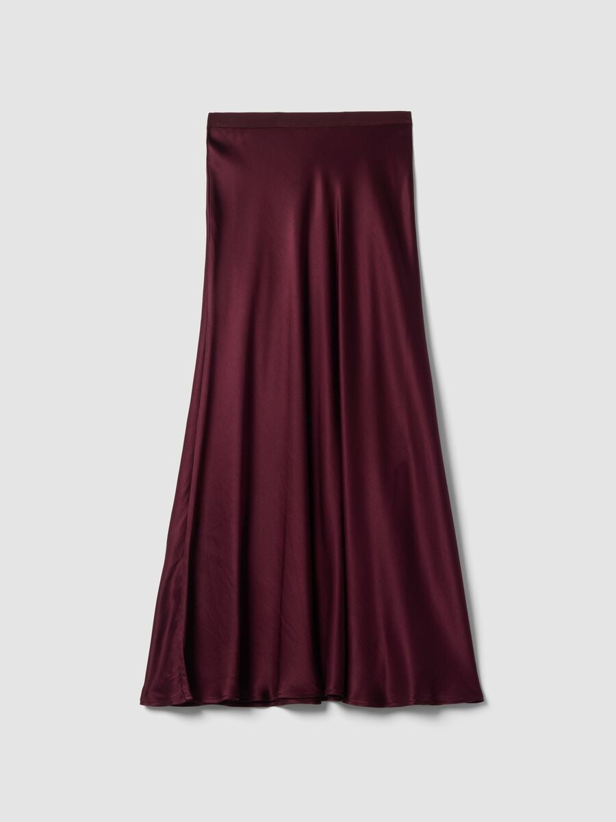 Long red skirt in pure viscose_2