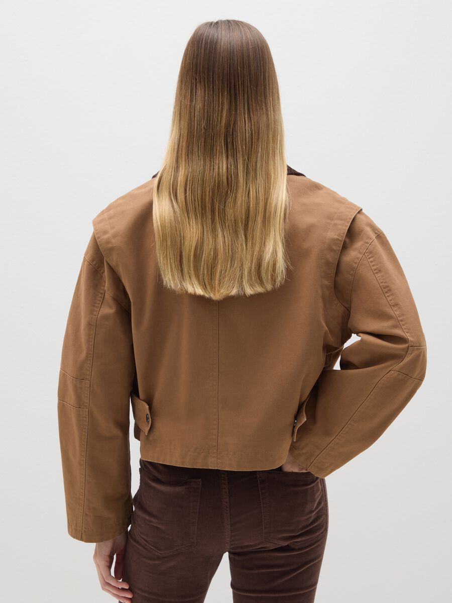 Brown pure cotton regular fit jacket_3