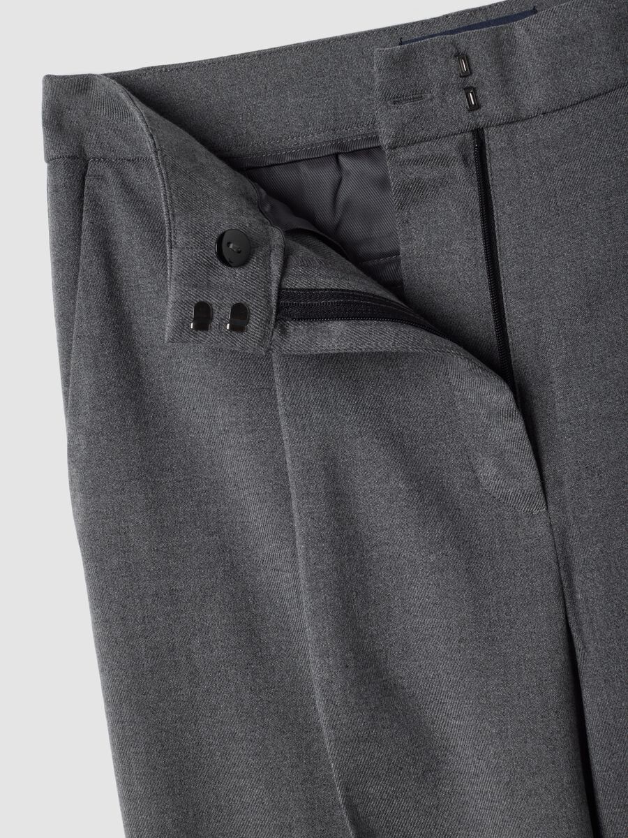 Graue Wide-Leg-Anzughose aus stretchiger Viskose_1