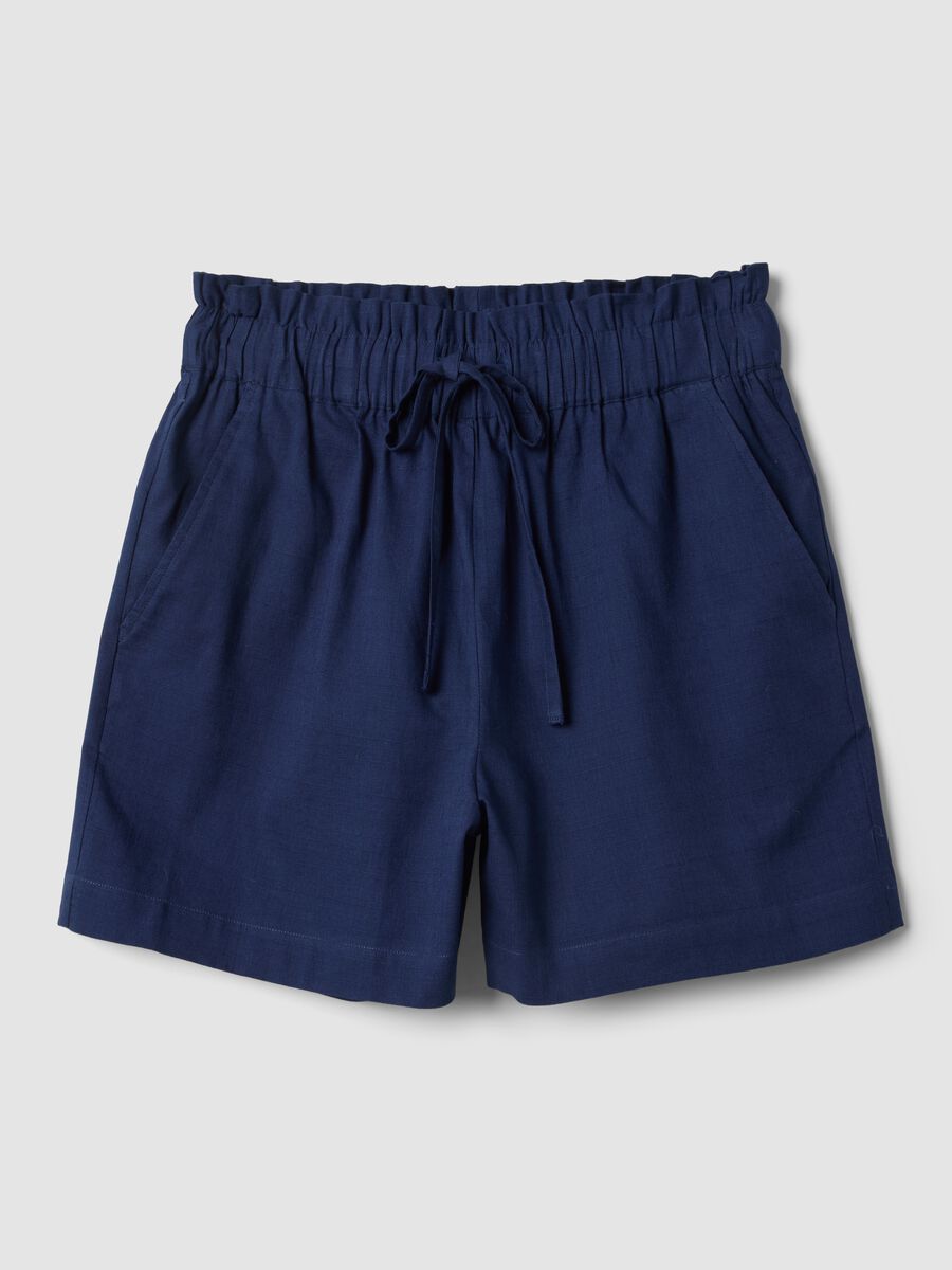 Blaue Shorts aus reiner Baumwolle_0