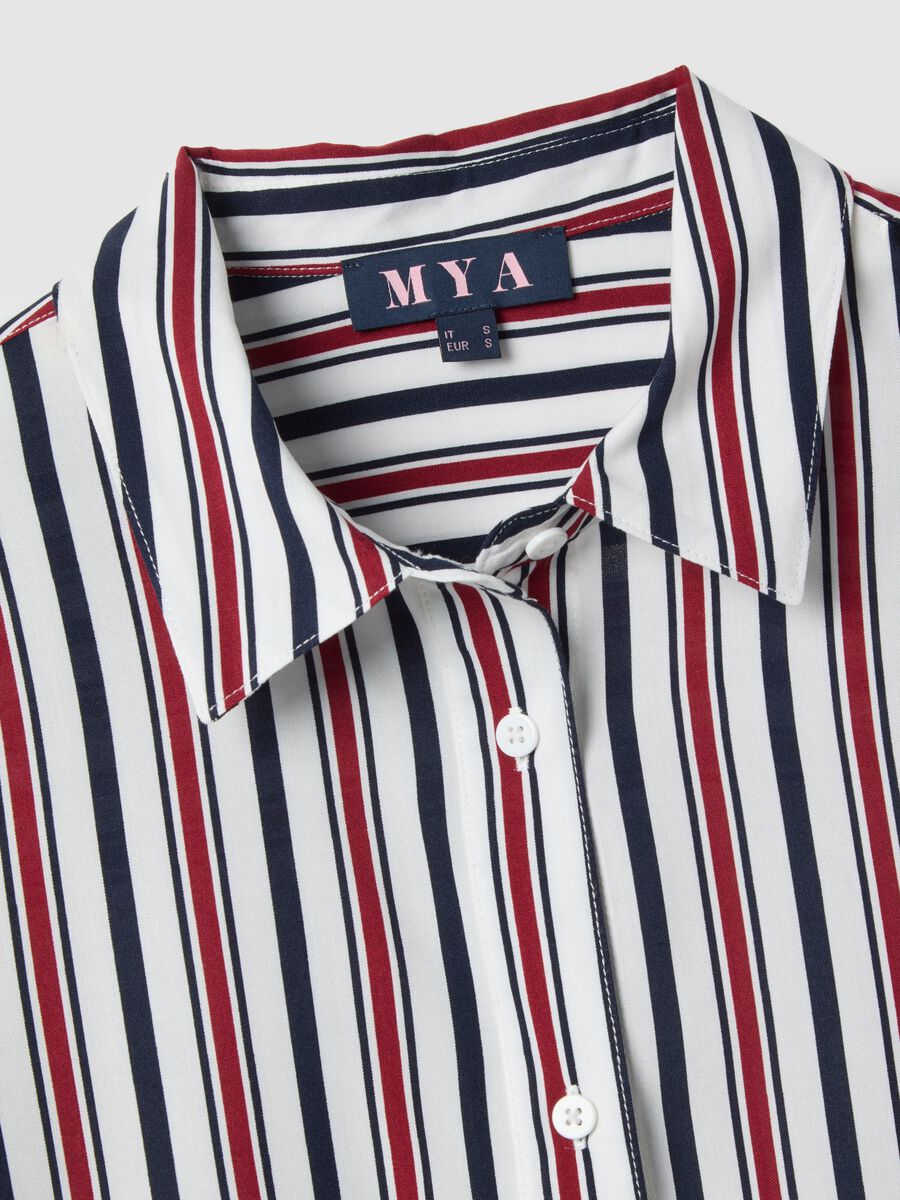 Multicolour striped pure viscose shirt regular fit_1