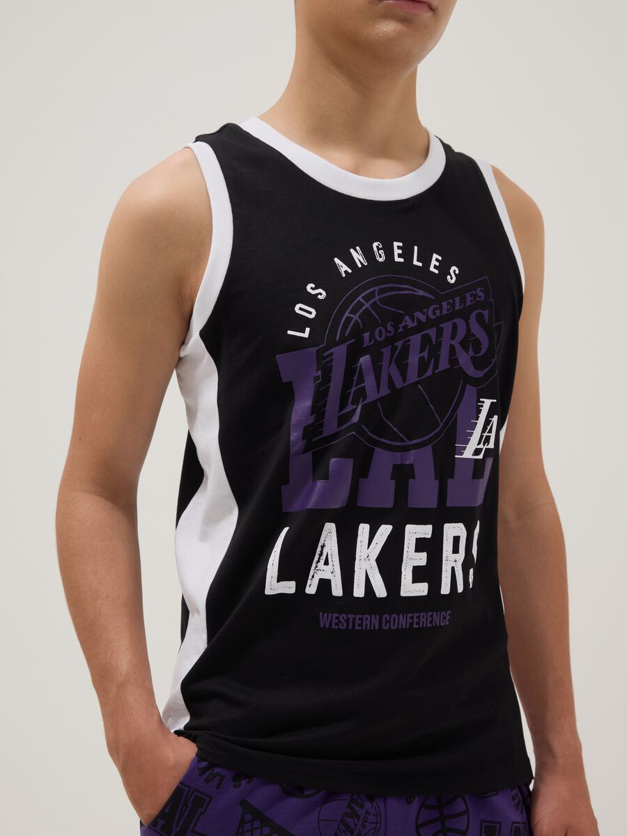 Schwarzes Tanktop aus reiner Baumwolle_1