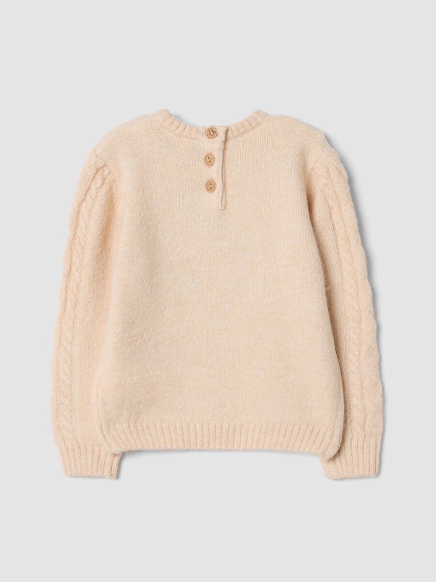 Pink crew-neck stretch top with Winnie the Pooh embroidery_1