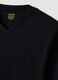 Black pure cotton V-neck T-shirt, regular fit_1
