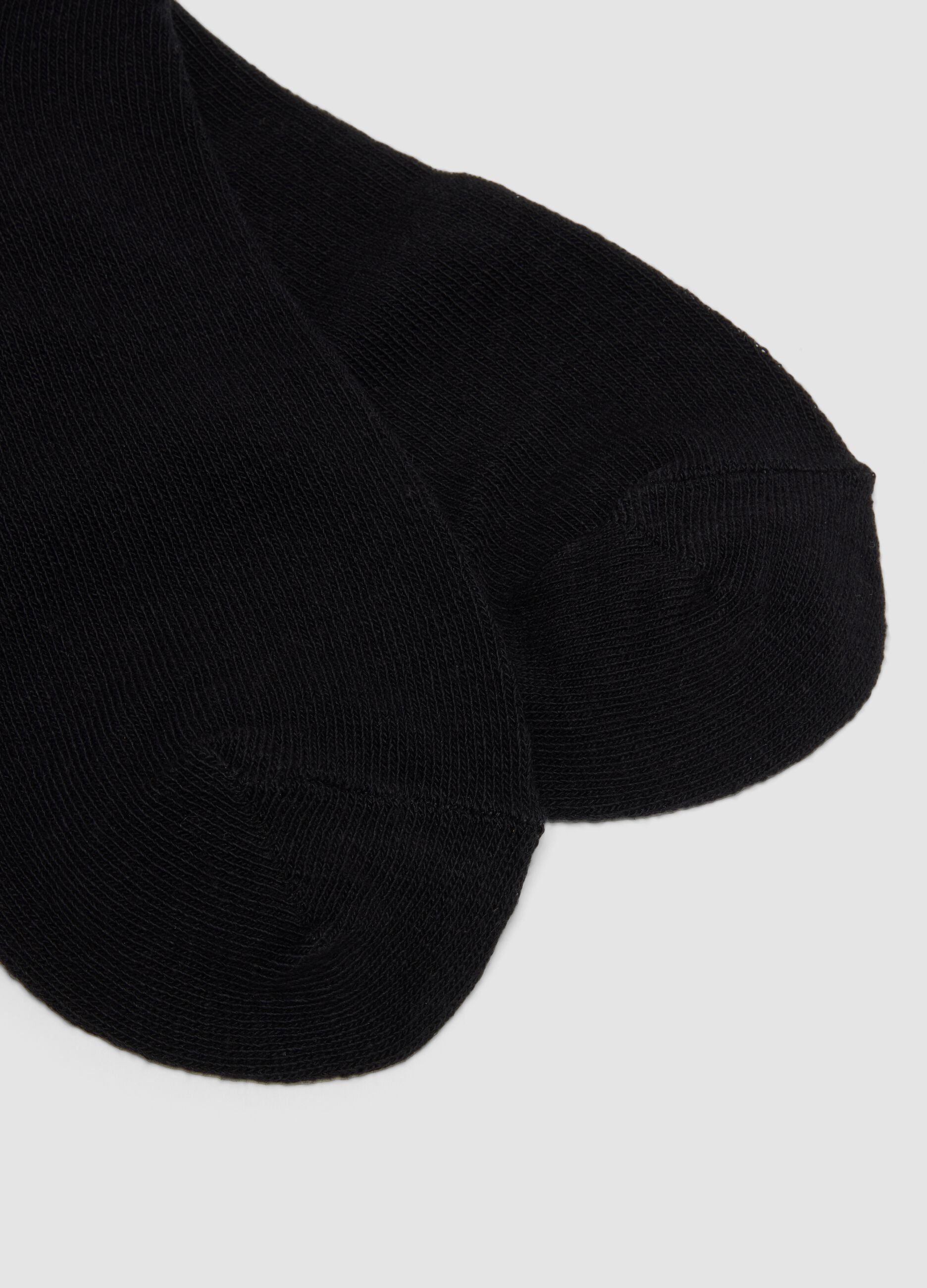 7er-Pack schwarze Kn&ouml;chelsocken aus Bio-Baumwolljersey-Mix