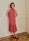 Pink linen-viscose blend halterneck dress, regular fit_0