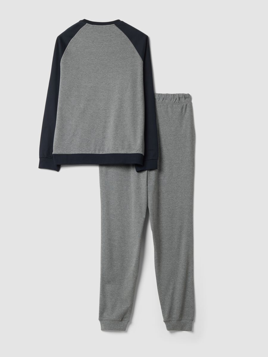 Grey pure organic cotton crew-neck pyjamas_2