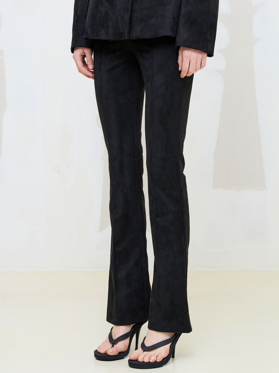 Formelle Slim-Fit-Hose aus Kunstvelours_2