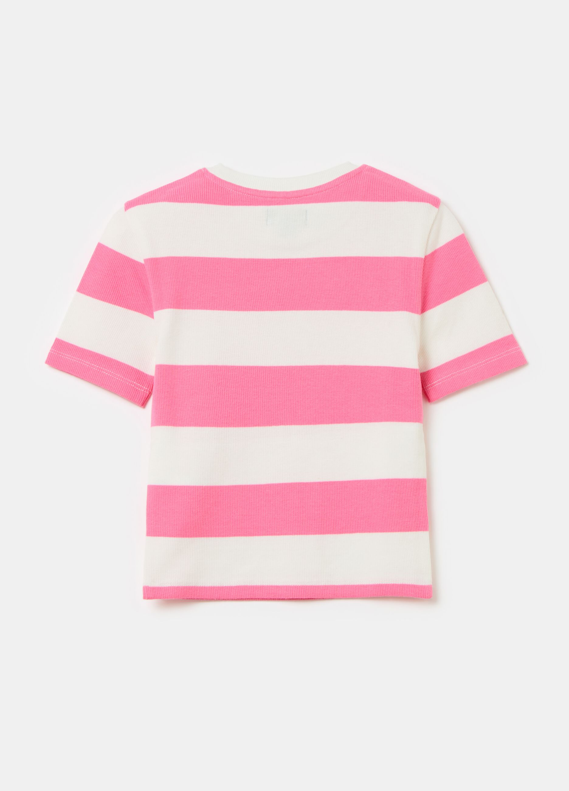 Slim ribbed T-shirt with striped pattern