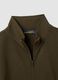Green cotton-blend sweatshirt with crew neck and zip, regular fit_5
