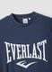 Blue pure cotton regular fit t-shirt with Everlast logo_5