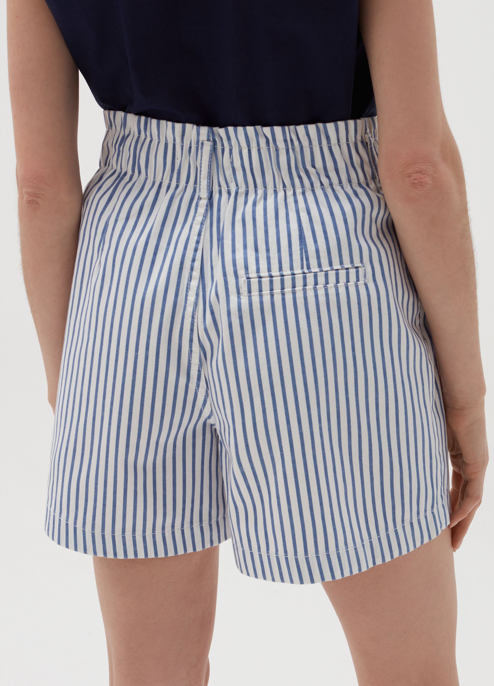 Shorts de algodón de cintura alta