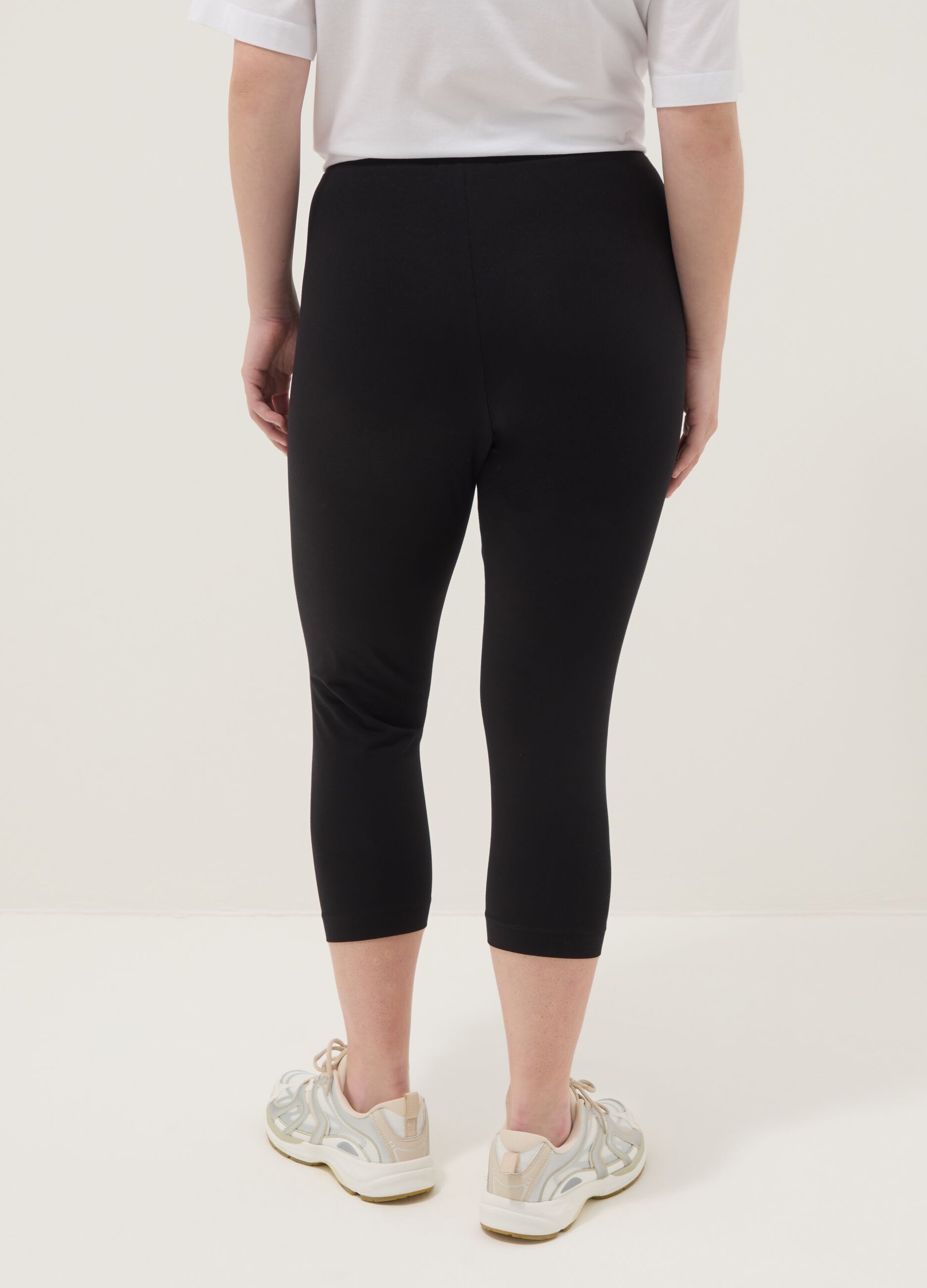 Black stretch cotton leggings