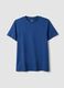 Short sleeve blue pure cotton regular fit t-shirt_4