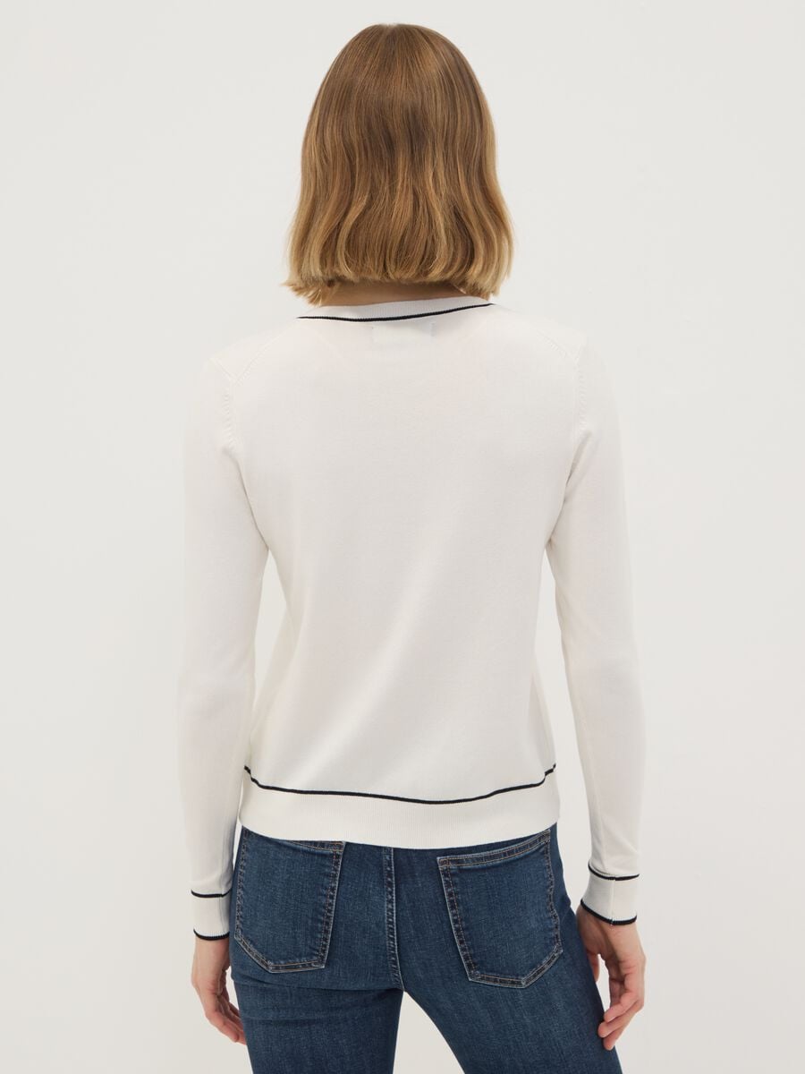 White stretch viscose regular-fit cardigan_3