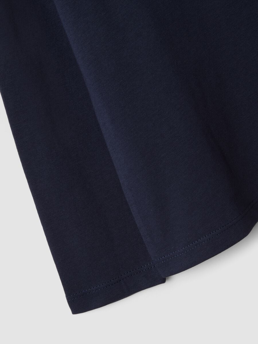 Blue organic cotton T-shirt with front print_2