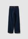 Wide leg blue stretchy cotton jeans_4