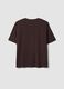 Brown crew-neck T-shirt in stretch cotton-modal blend, regular fit_5