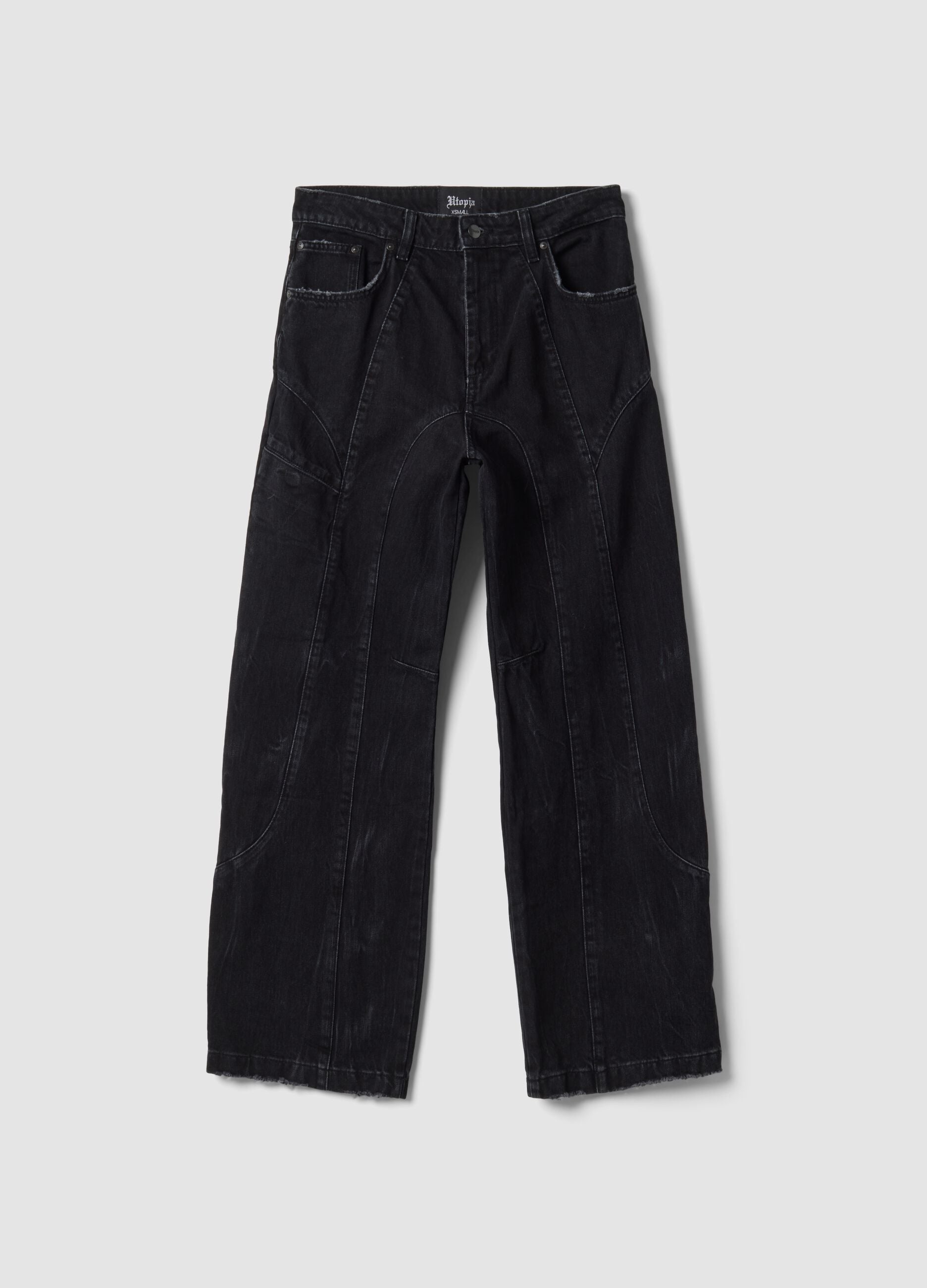Washed Black Baggy Denim
