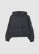 Sweatshirt com capuz cinzento-escuro em algod&atilde;o puro, corte oversize, com ursinho_0