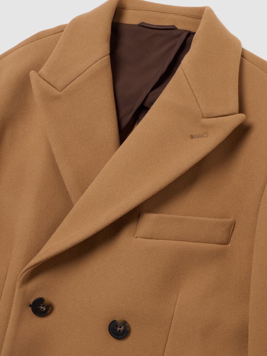 Elegant brown regular fit coat with buttons_5